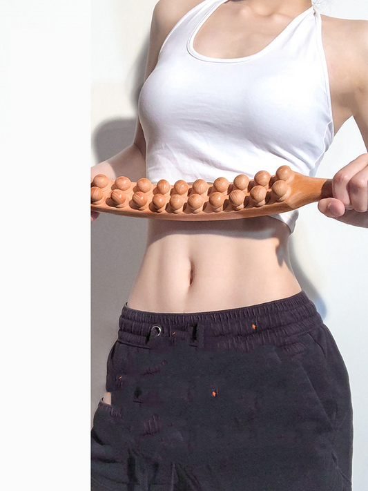 Wooden Massage Stick with Rolling Beads